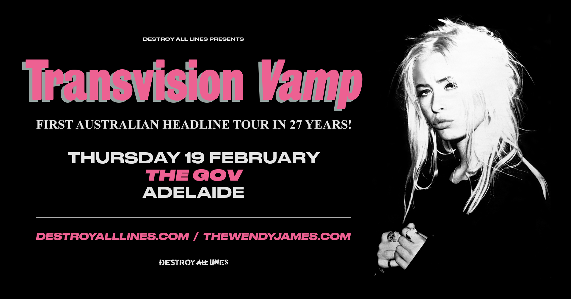 Transvision Vamp // Adelaide // The Gov // 18+