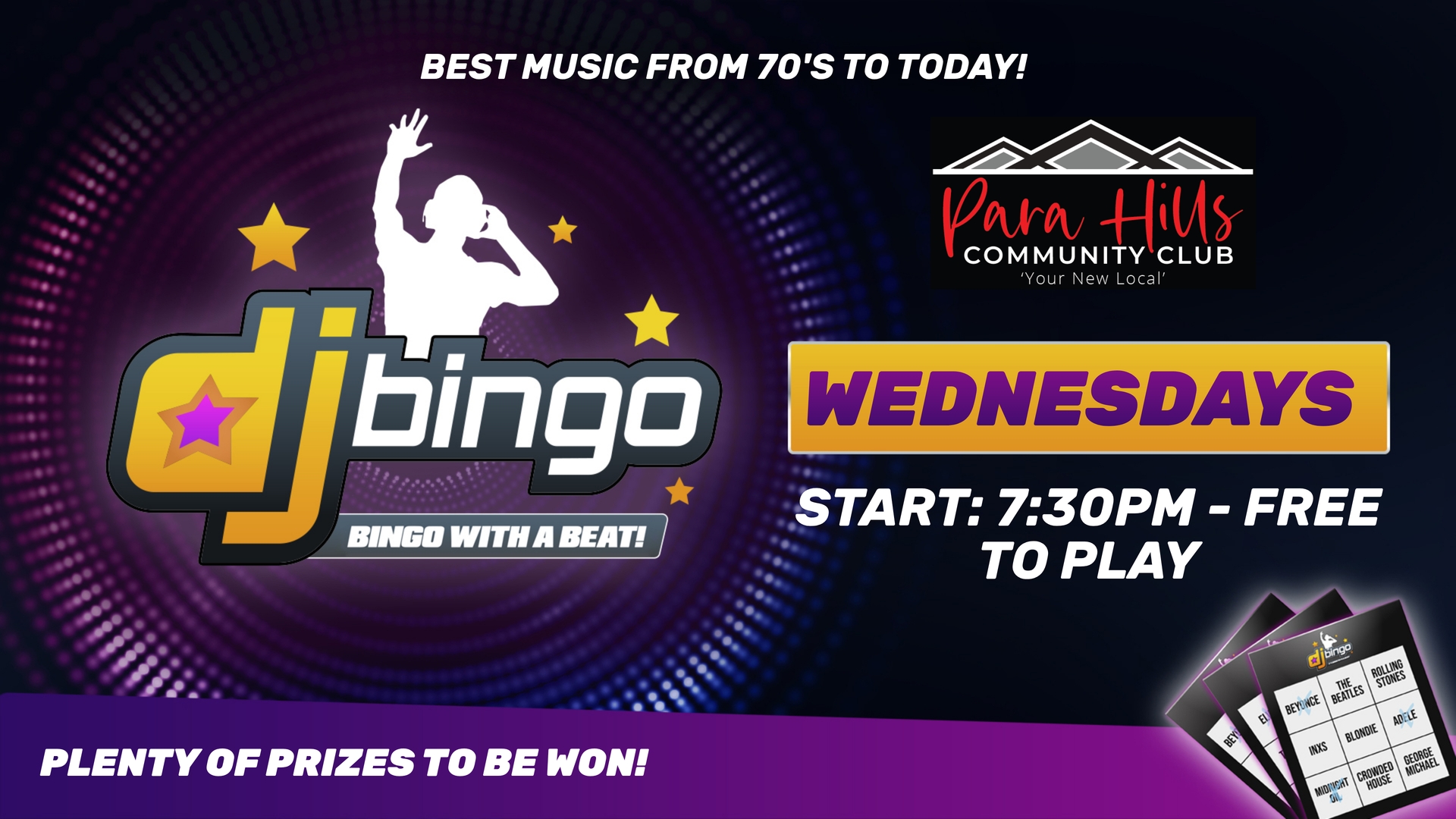 Free DJ Bingo at Para Hills Community Club - Every Wednesday